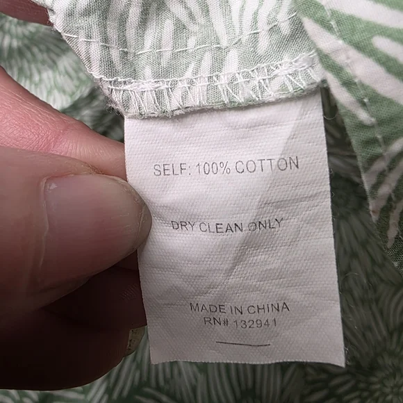 Amanda Uprichard Green & White Floral Belted Mini Shirt Dress - Size L - Picture 16 of 16